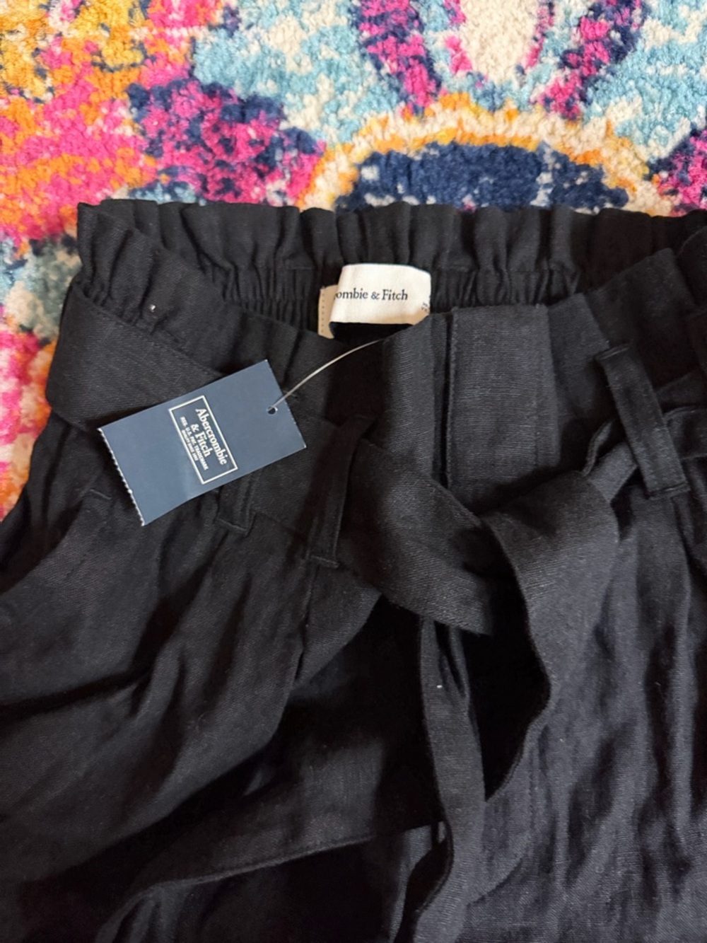 ‼️NEW‼️ Abercrombie and fitch Linen shorts high waisted tie waist - Picture 2 of 6
